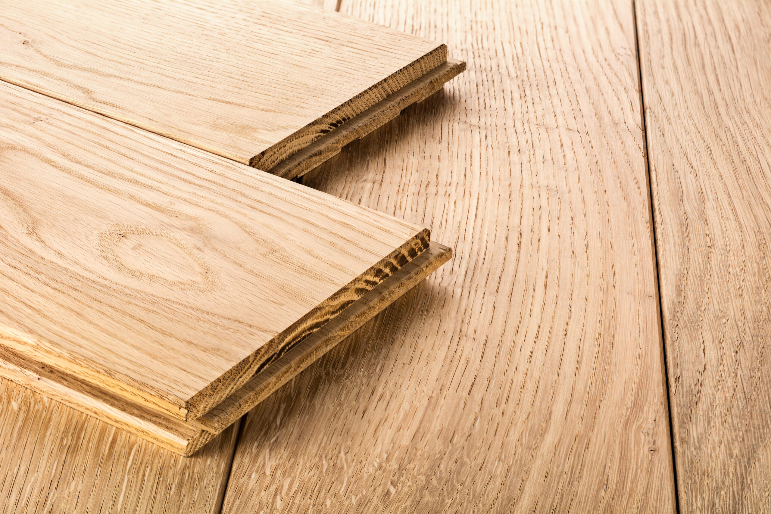 High-quality hardwood flooring planks